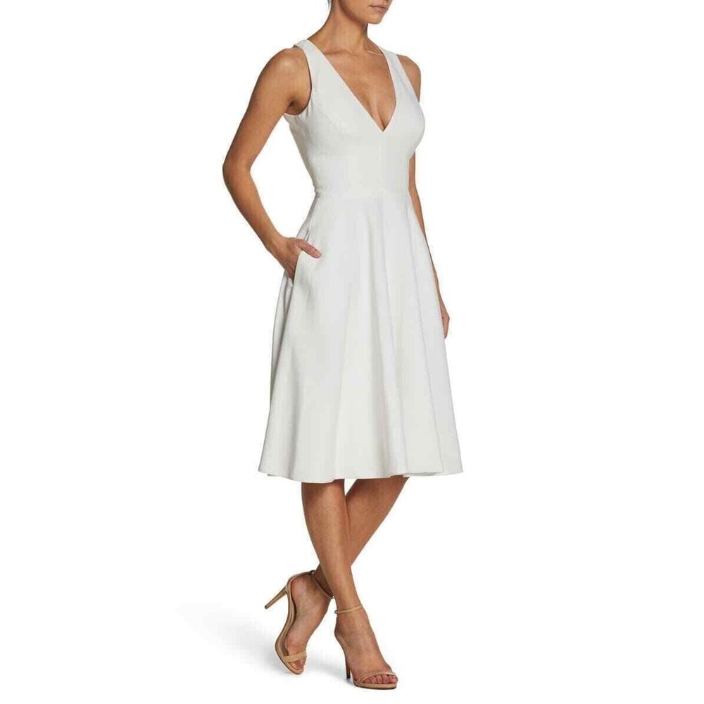 Dress The Population Catalina Fit & Flare Cocktail Dress Size XS White